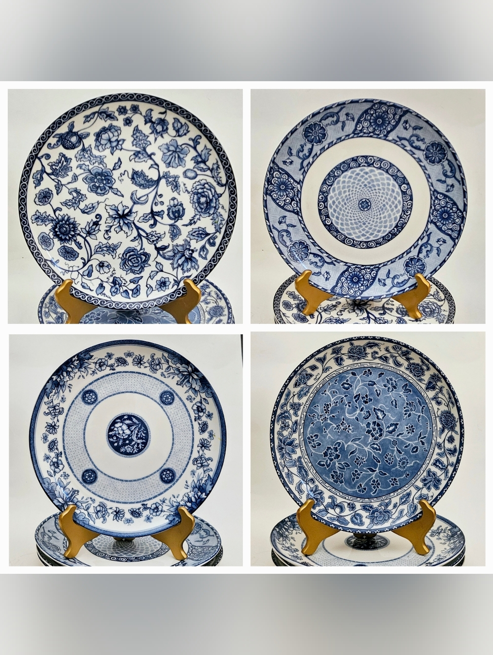 William Roberts Blue Reverie Dinner Plates 11" - Set of 4